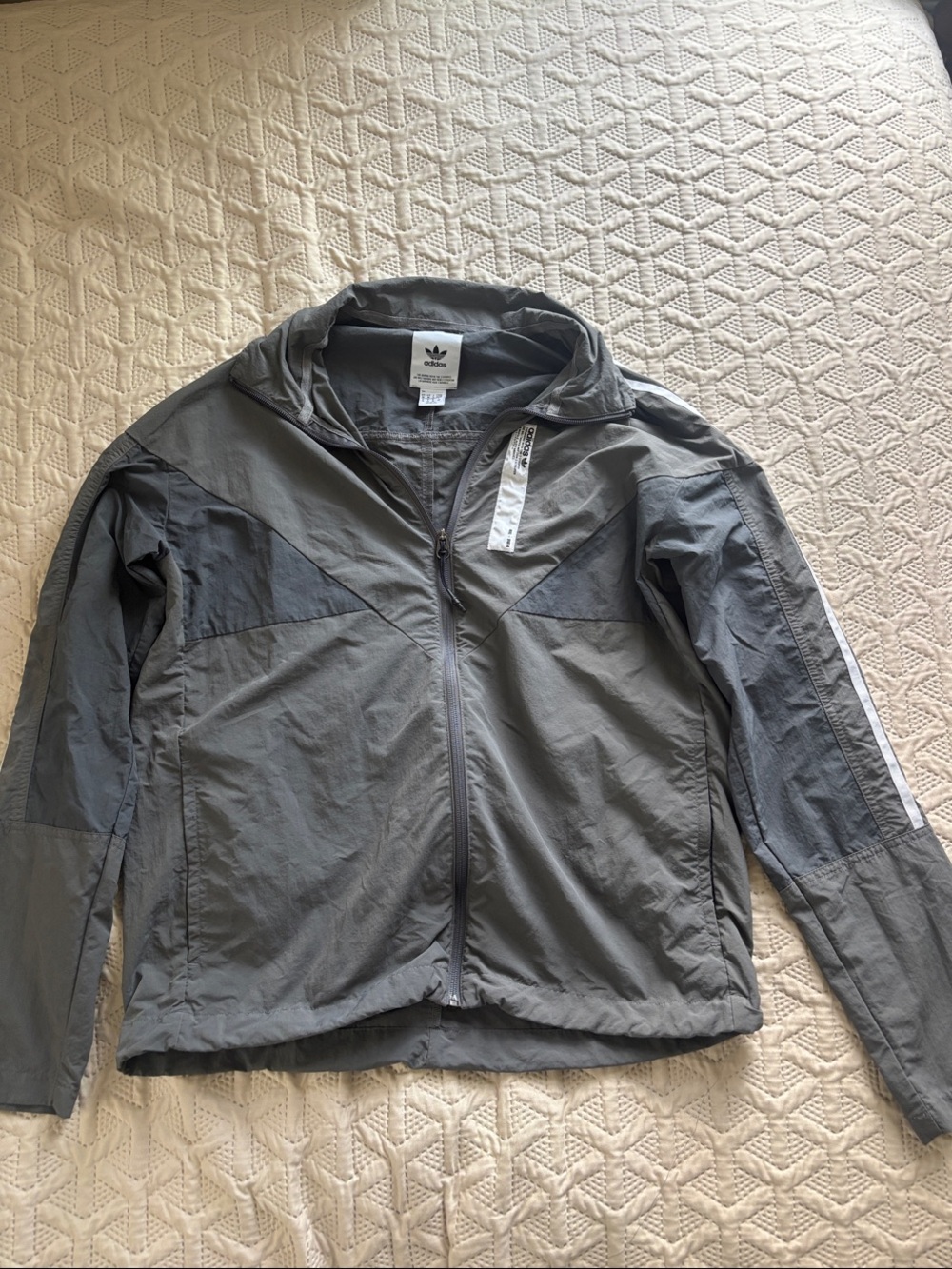 Adidas Gray Two-Tone Lightweight Track Jacket